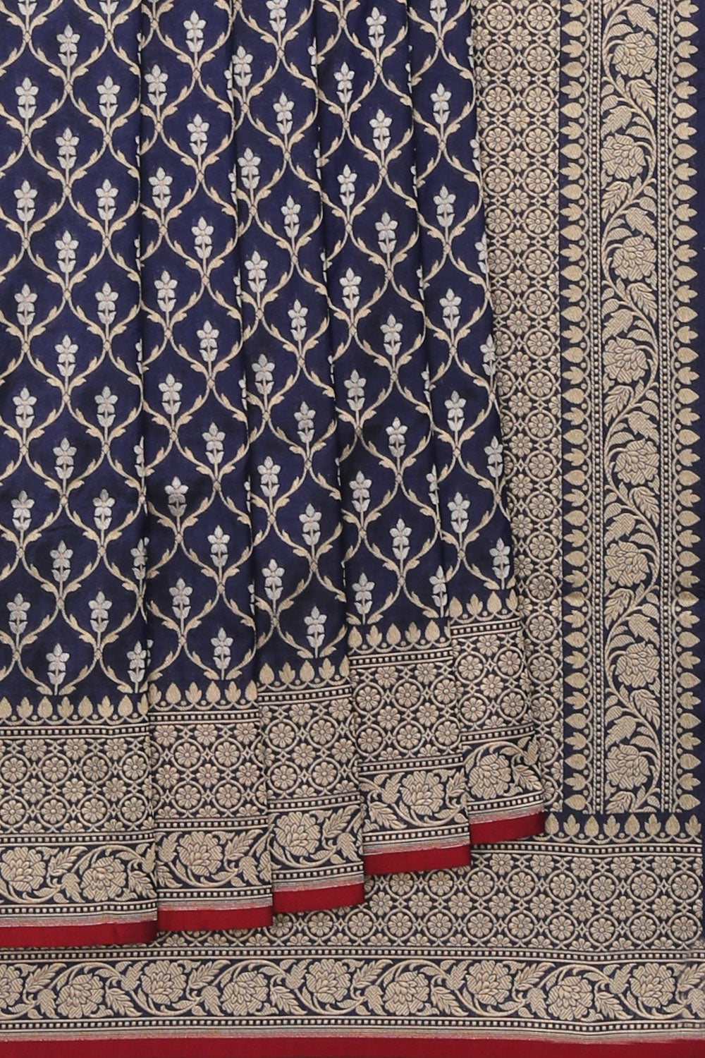 Image of Banarasi Silk Navy Blue Saree